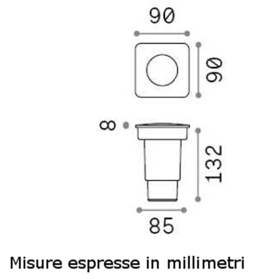 Gravity ideal lux faretto per esterno da incasso a pavimento nero