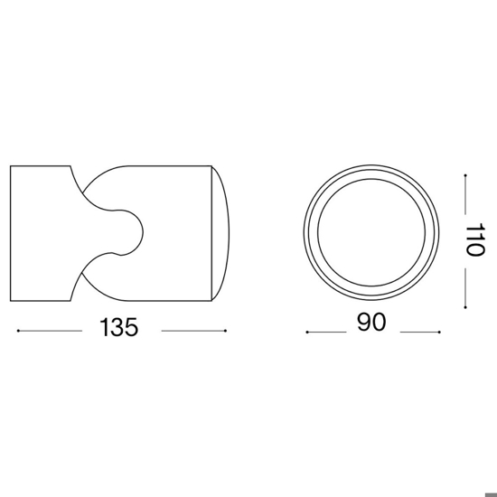 Xeno ap1 applique singolo da esterno ip44 nero orientabile ideal lux