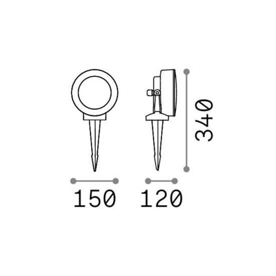 Litio pr1 faretto con picchetto per esterno bianco gx53 7w 4000k ip66