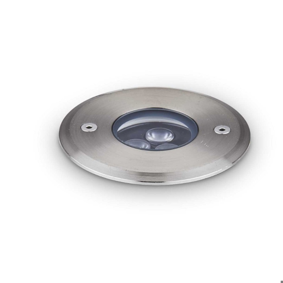 Ideal lux faretto da esterno incasso calpestabile tondo ip67 3w 3000k 220v floor pt d09