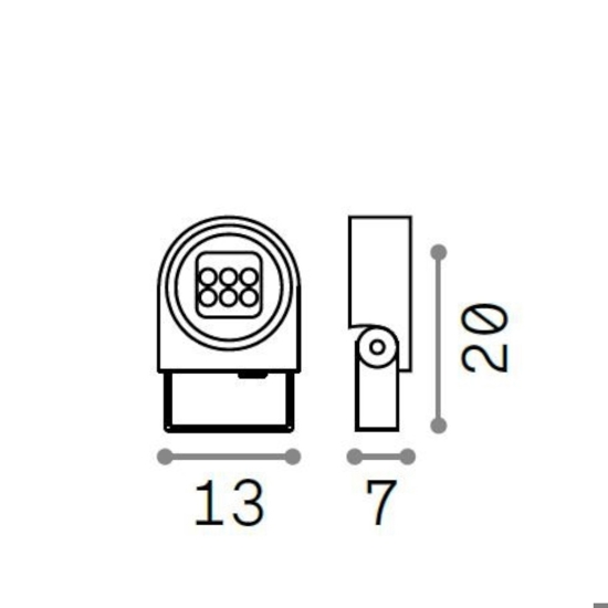 Ideal lux faretto da esterno ip65 15w 3000k orientabile ulex pr