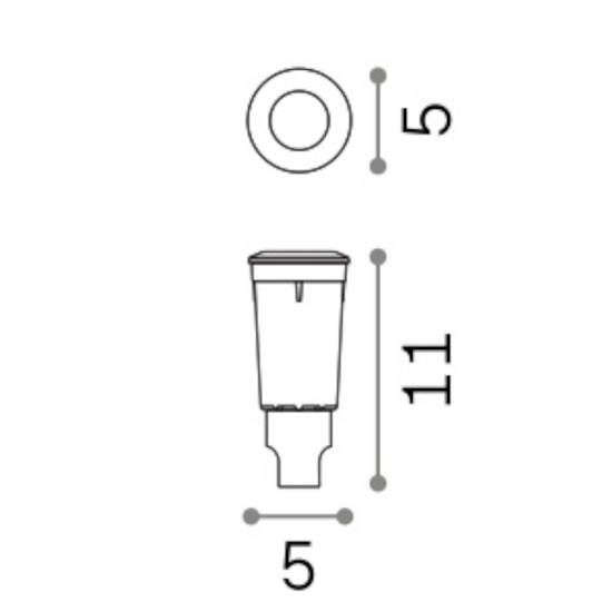 Way ideal lux faretto calpestabile da esterno incasso terra ip67 resina nero rotondo