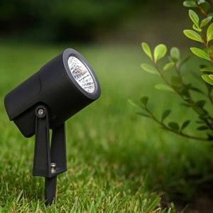 Faretto con picchetto nero da esterno led 12w 4000k