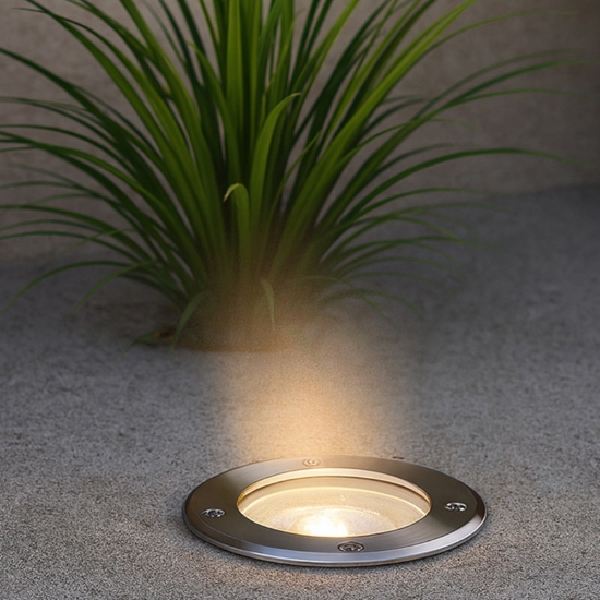 Park pt round ideal lux faretto segnapasso da esterno calpestabile incasso ip65