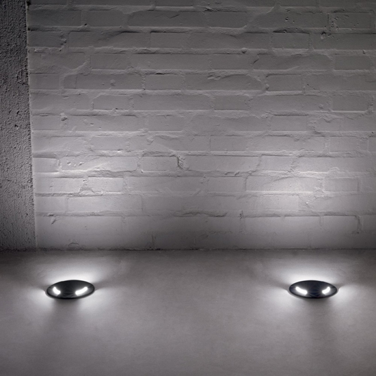 Ideal lux landing faretto da incasso a terra nero per esterno