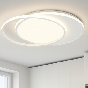 Top light plafoniera mercury bianca per cucina moderna design cerchi led 65w cct