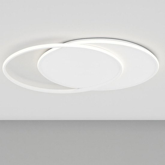 Top light plafoniera mercury bianca per cucina moderna design cerchi led 65w cct