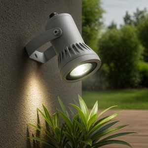 Faretto grigio da giardino orientabile moderno 6w 4000k ip65