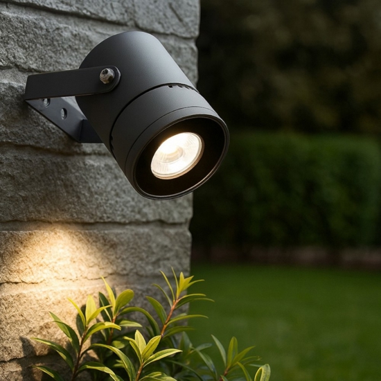 Faretto da esterno grigio led 12w 4000k ottica 15
