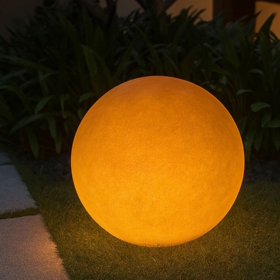 Lampada da terra sfera 38cm ip65 colore ligneo linea light oh! mars