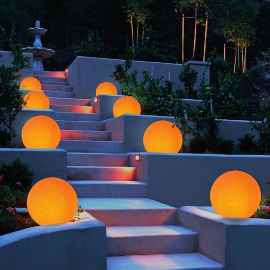 Lampada da esterno sfera 55cm ip65 da giardino ligneo linea light oh! mars