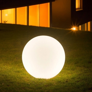 Sole pt1 ideal lux lampada da terra per esterno giardino sfera bianca 40cm