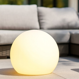 Lampada da giardino 40cm sfera bianca per esterno