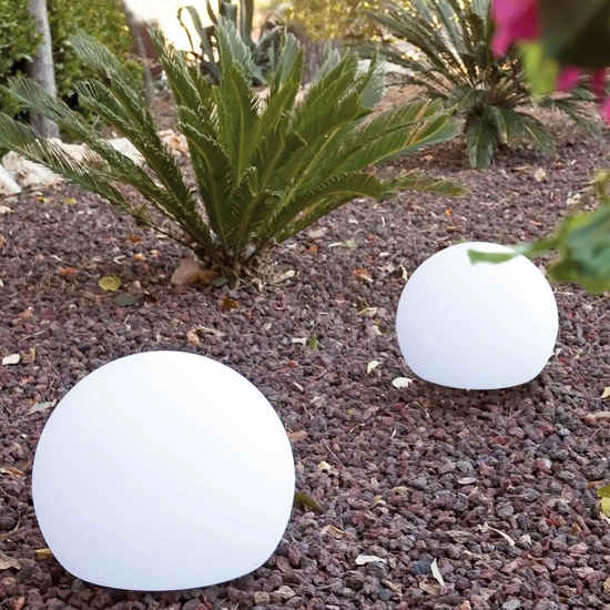 Lampada da giardino 40cm sfera bianca per esterno
