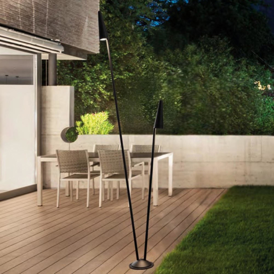 Lampada moderna da esterno nera led 17w 3000k