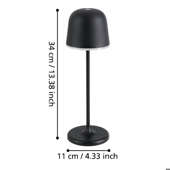 Eglo mannera lampada da tavolo per esterno portatile nera