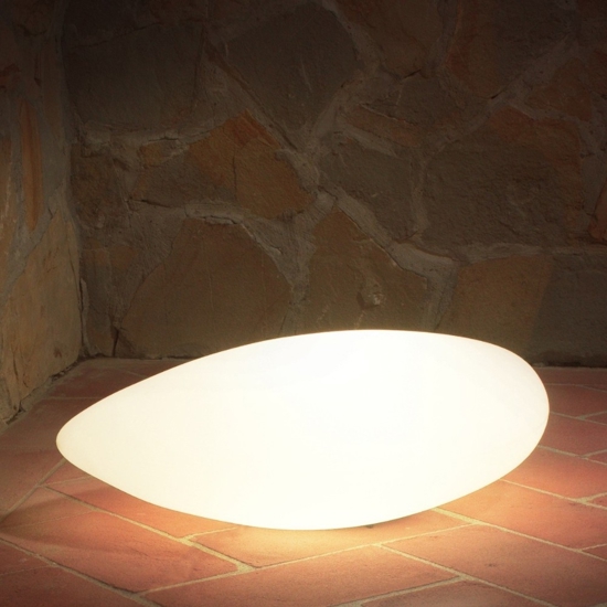 Lampada sasso da terra per giardino 62cm moderna bianca Lampada sasso da terra per giardino 62cm moderna bianca