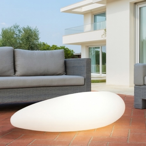 Lampada da esterno giardino sasso bianco
