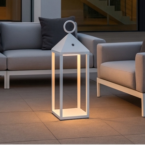 Lampada da tavolo led portatile bianca per esterno