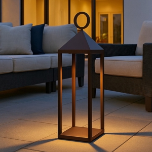 Lampada da esterno da tavolo portatile led corten