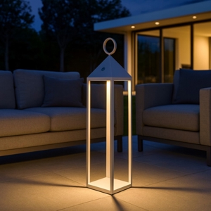 Lampada da tavolo led bianca portatile per esterno