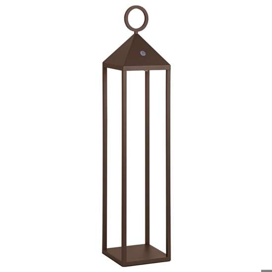 Lampada da esterno led lanterna portatile marrone corten