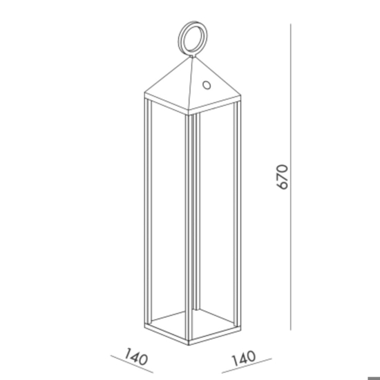 Lampada da esterno led lanterna portatile marrone corten