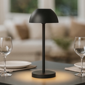 Visualizza i dettagli per Lampada da tavolo per esterno senza fili ricaricabile nera moderna Lampada da tavolo per esterno senza fili ricaricabile nera moderna