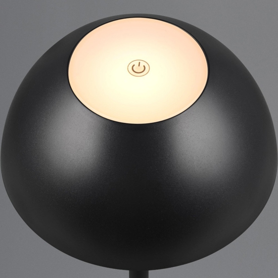 Lampada da tavolino senza fili ricaricabile nera moderna