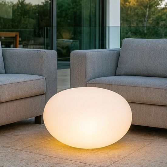 Sasso pt1 d25 lampada da terra per giardino esterno bianca ip44 ideal lux
