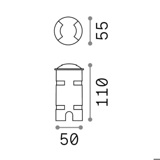 Ideal lux rochet faretto per esterno incasso a pavimento ip68 calpestabile 2w 4000k
