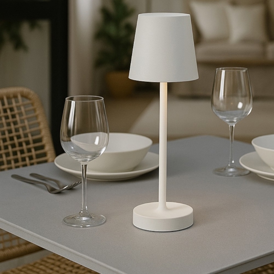 Gea luce lampada da tavolo led 3w 3000k ip54 per esterno bianca