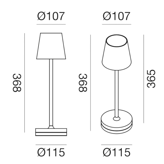 Gea luce lampada da tavolo led 3w 3000k ip54 per esterno bianca