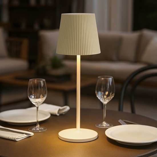Gea luce brillia lampada da tavolo led 3w 3000k ip54 portatile beige