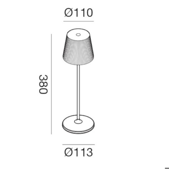 Gea luce brillia lampada da tavolo led 3w 3000k ip54 portatile beige