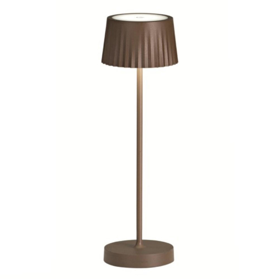 Ondaluce lt macao lampada da tavolo corten per esterno led touch dimmer