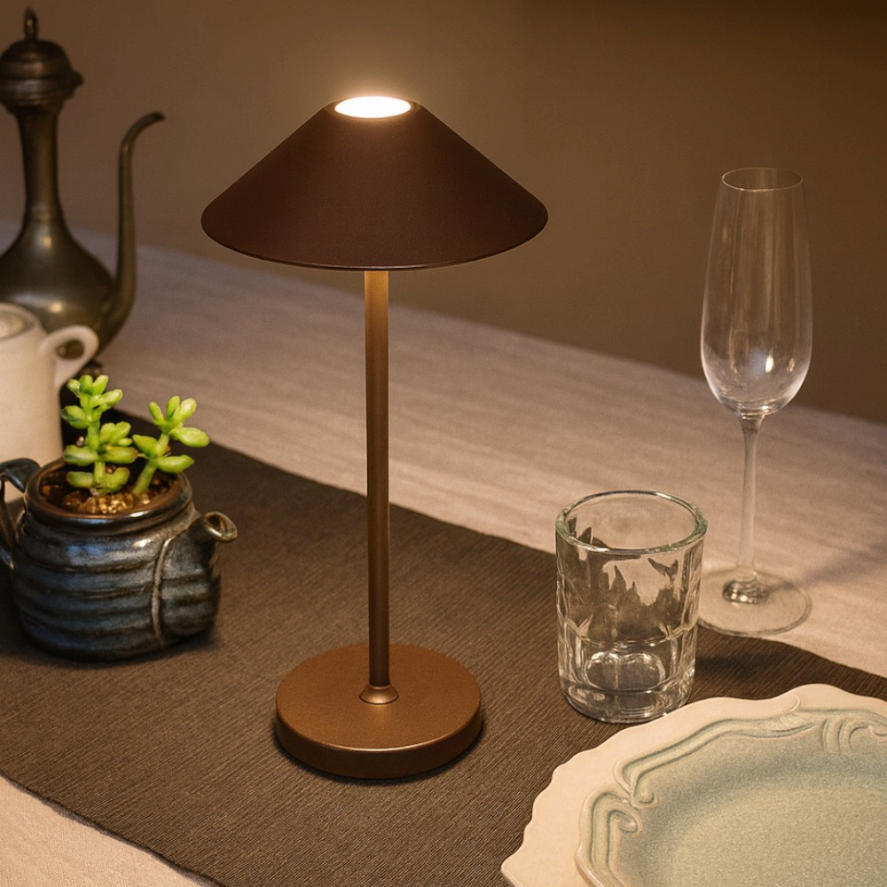 Velamp JOSEPHINE Lampada LED | Ricaricabile Wireless, IP54, Colore Corten, Per Interni Ed Esterni