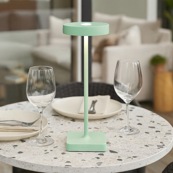 Lampada da tavolo senza fili lt tap ondaluce touch dimmer led salvia