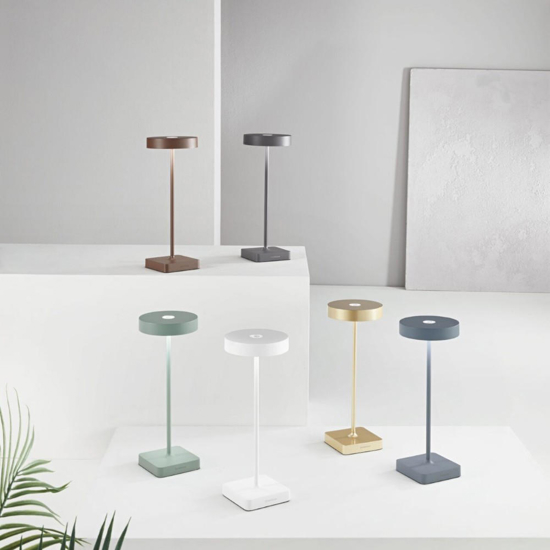 Lampada da esterno per tavolo senza fili lt tap ondaluce touch dimmer led salvia