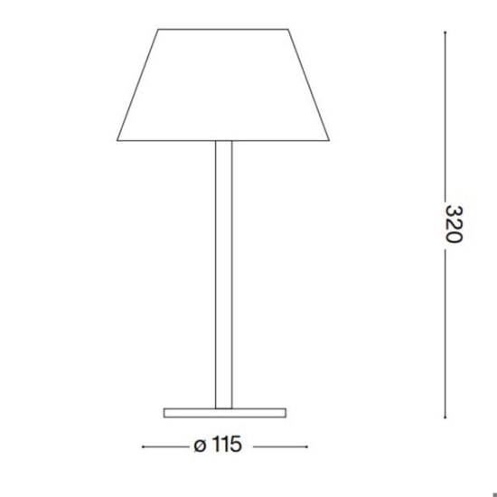 Lampada da tavolo per esterno ip54 pure tl ideal lux portatile corten led