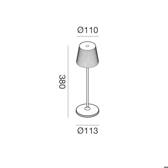 Gea luce brillia lampada da tavolo led 3w 3000k ip54 nera ricaricabile