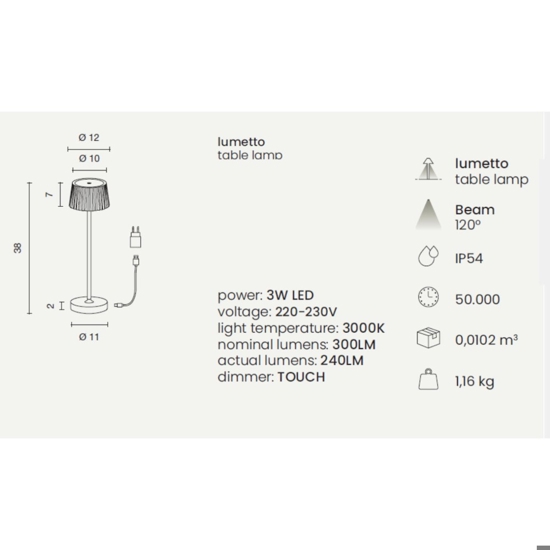 Lampada da esterno portatile oro led 3w 3000k ondaluce lt macao