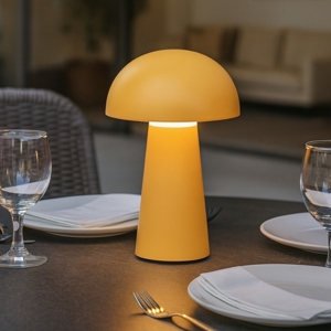 Lampada da tavolo da esterno senza fili giallo per esterni ricaricabile moderna