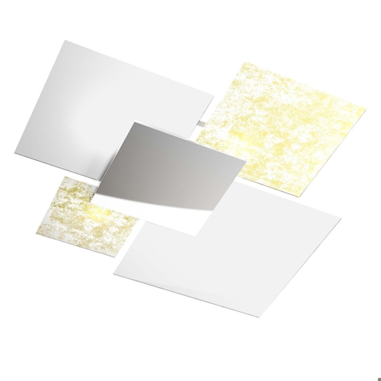 Plafoniera per cucina moderna 45cm vetri bianco foglia oro top light shadow