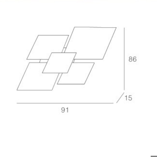 Plafoniera moderna 90cm vetri bianco foglia argento top light shadow Plafoniera moderna 90cm vetri bianco foglia argento top light shadow