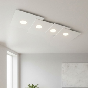 Plafoniera top light plate da cucina moderna bianca rettangolare