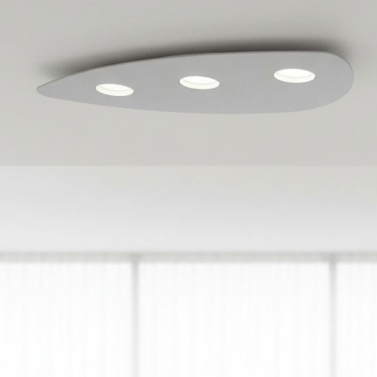 Plafoniera da cucina grigia 3 luci shape toplight