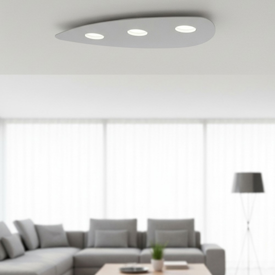 Plafoniera da cucina grigia 3 luci shape toplight