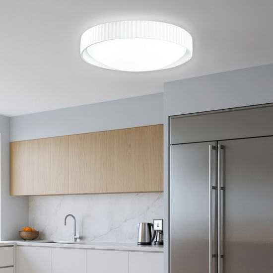 Ondaluce concrete plafoniera di cemento bianca tonda led 20w 3000k
