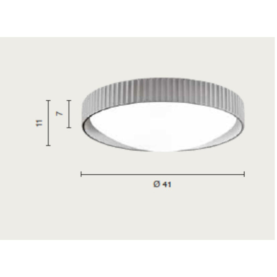 Ondaluce concrete plafoniera di cemento bianca tonda led 20w 3000k